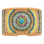 Colorful Bohemian Boho Seed Bead Loom Bracelet, Ethnic Large Cuff Bracelets For Women FBR1003