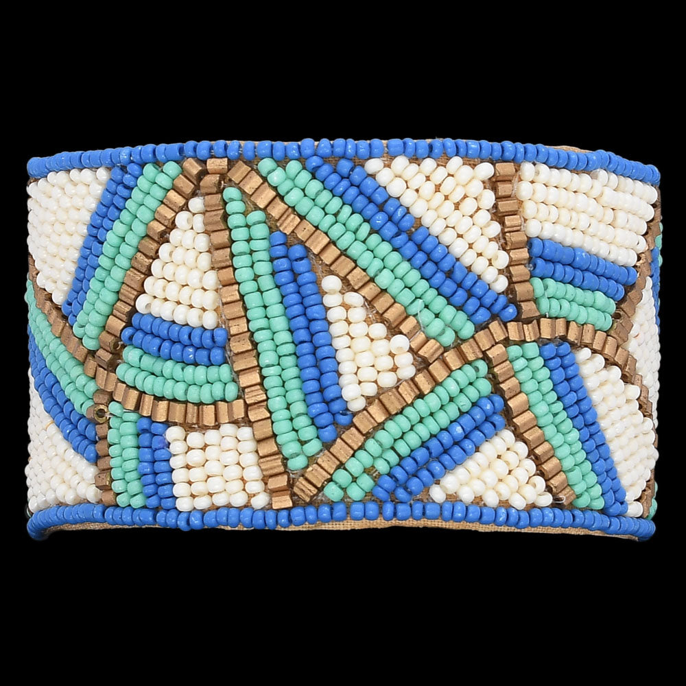 Colorful Bohemian Boho Seed Bead Loom Bracelet, Ethnic Large Cuff Bracelets For Women FBR1005