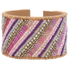 Colorful Bohemian Boho Seed Bead Loom Bracelet, Ethnic Large Cuff Bracelets For Women FBR1006