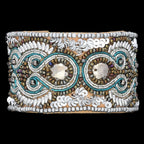 Colorful Bohemian Boho Seed Bead Loom Bracelet, Ethnic Large Cuff Bracelets For Women FBR1007