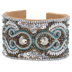 Colorful Bohemian Boho Seed Bead Loom Bracelet, Ethnic Large Cuff Bracelets For Women FBR1007