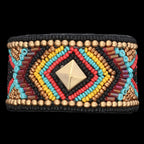 Colorful Bohemian Boho Seed Bead Loom Bracelet, Ethnic Large Cuff Bracelets For Women FBR1008