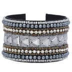 Colorful Bohemian Boho Seed Bead Loom Bracelet, Ethnic Large Cuff Bracelets For Women FBR1009