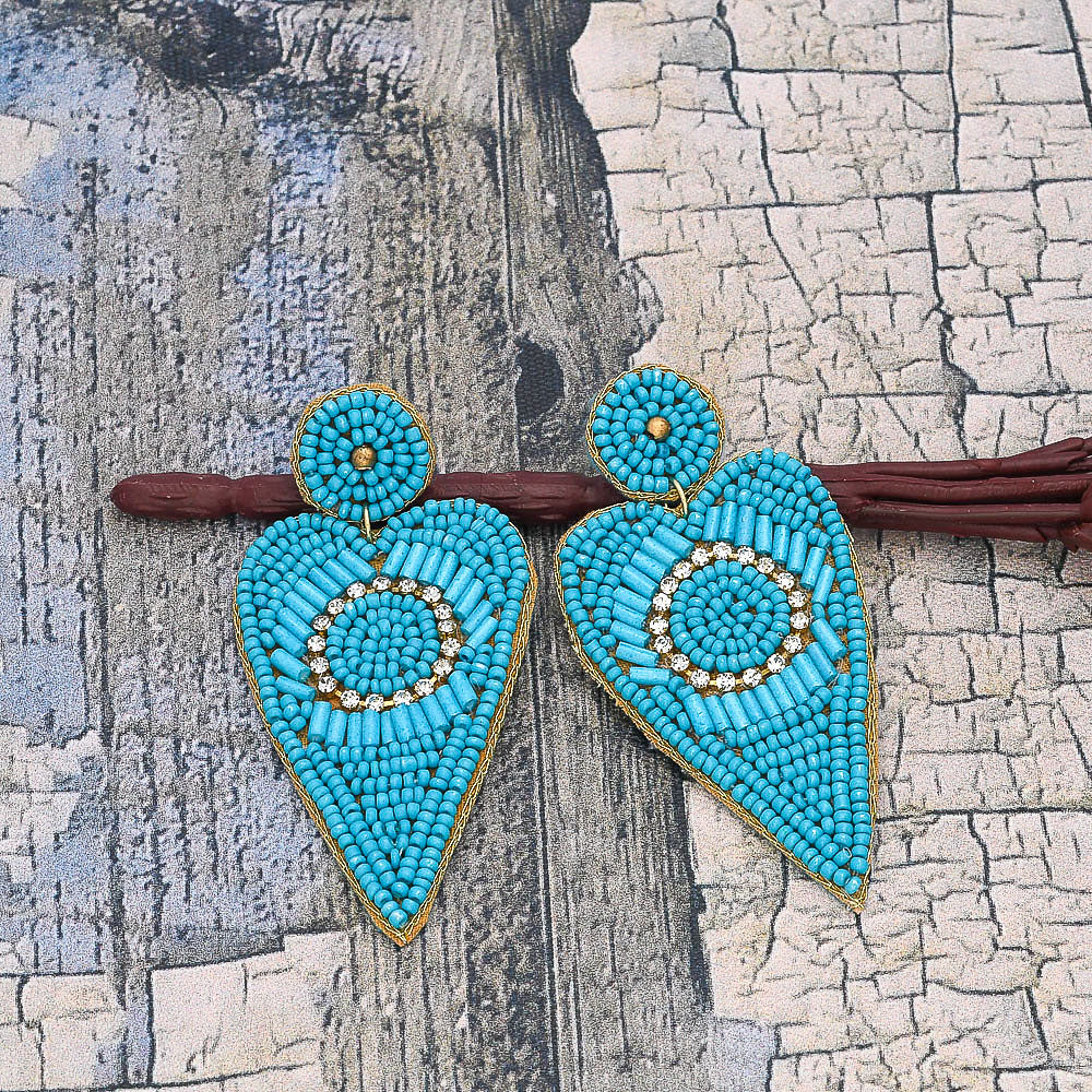 Wholesale Handmade Colorful Beaded Earrings,Hoop Dangle Earrings, Bohemia Boho Tassel Earrings FER1001