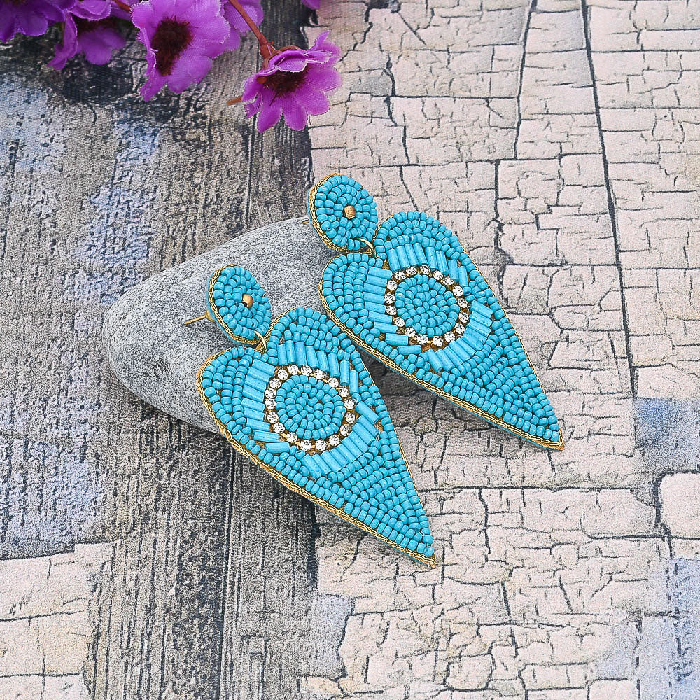 Wholesale Handmade Colorful Beaded Earrings,Hoop Dangle Earrings, Bohemia Boho Tassel Earrings FER1001