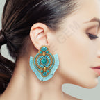 Colorful Beaded Earrings,Hoop Dangle Earrings, Bohemia Boho Tassel Earrings FER1003