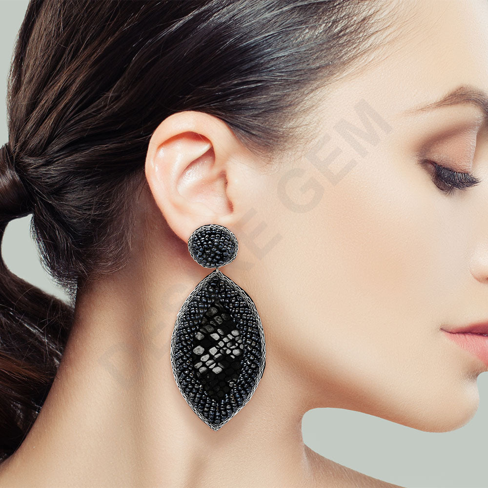 Colorful Beaded Earrings,Hoop Dangle Earrings, Bohemia Boho Tassel Earrings FER1004