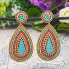 Colorful Beaded Earrings,Hoop Dangle Earrings, Bohemia Boho Tassel Earrings FER1007