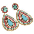 Colorful Beaded Earrings,Hoop Dangle Earrings, Bohemia Boho Tassel Earrings FER1007