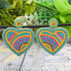 Colorful Beaded Earrings,Hoop Dangle Earrings, Bohemia Boho Tassel Earrings FER1014