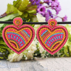 Colorful Beaded Earrings,Hoop Dangle Earrings, Bohemia Boho Tassel Earrings FER1015
