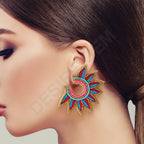 Colorful Beaded Earrings,Hoop Dangle Earrings, Bohemia Boho Tassel Earrings FER1016