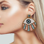 Colorful Beaded Earrings,Hoop Dangle Earrings, Bohemia Boho Tassel Earrings FER1017