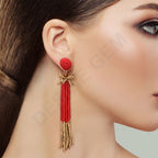 Colorful Beaded Earrings,Hoop Dangle Earrings, Bohemia Drops Earrings, Tassel Earrings FER1018