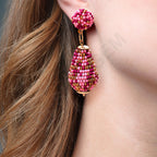 Colorful Beaded Earrings,Hoop Dangle Earrings, Bohemia Drops Earrings, Tassel Earrings FER1021