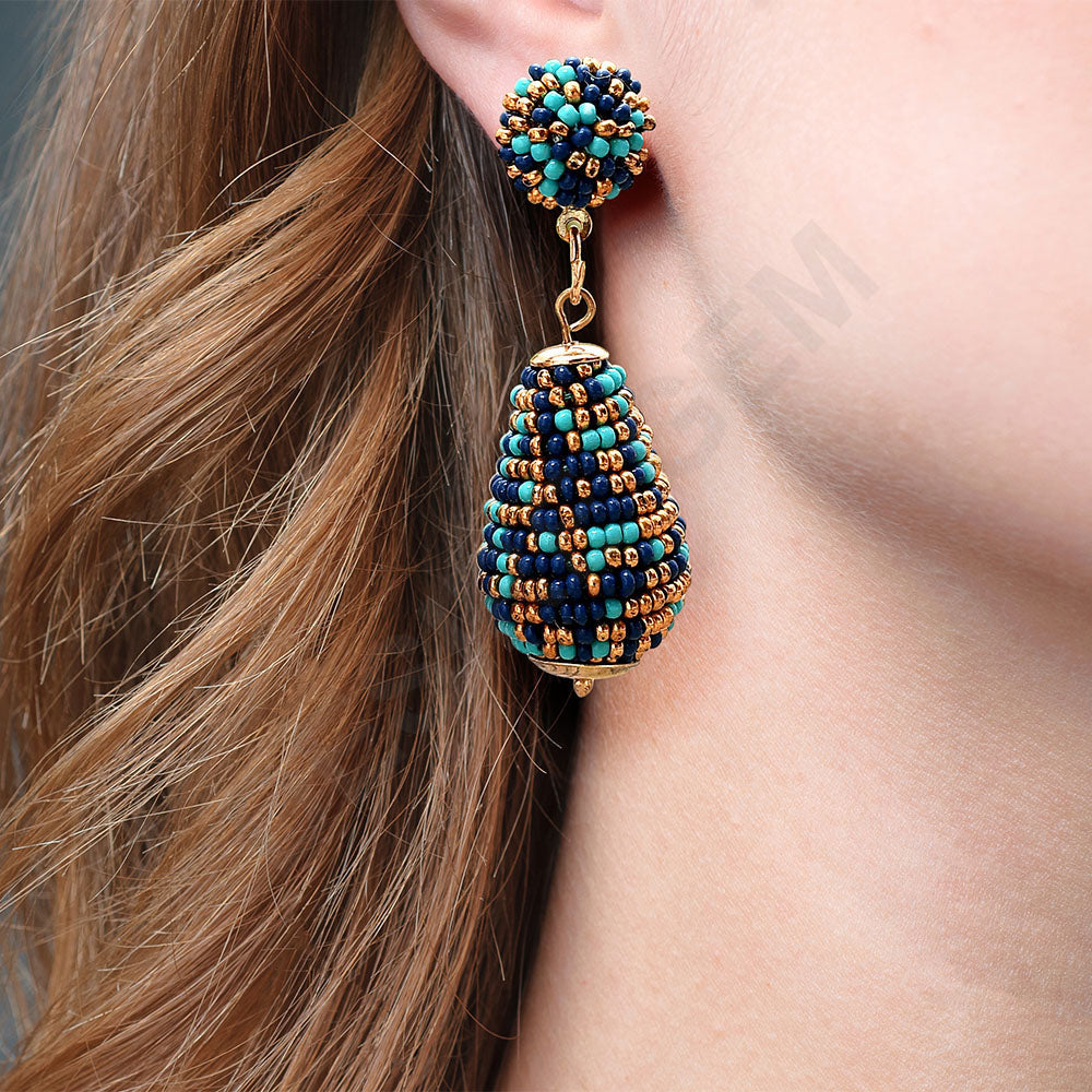 Colorful Beaded Earrings,Hoop Dangle Earrings, Bohemia Drops Earrings, Tassel Earrings FER1023