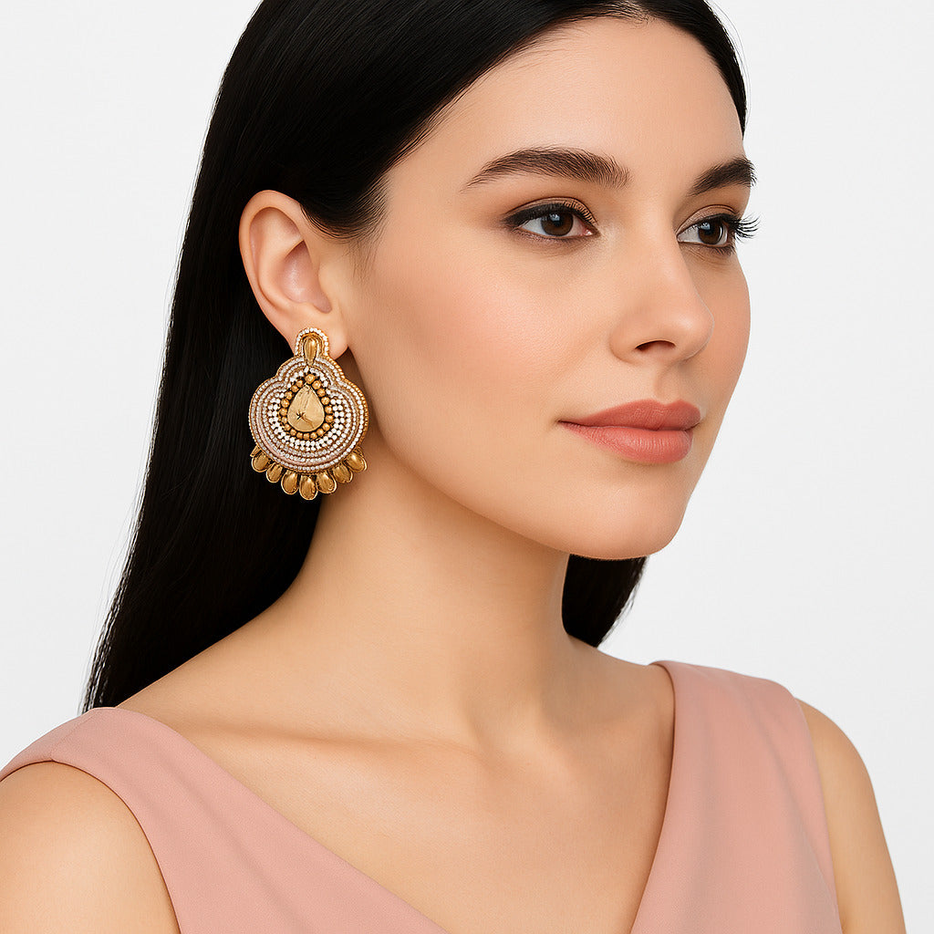 Colorful Beaded Earrings,Hoop Dangle Earrings, Bohemia Drops Earrings, Tassel Earrings FER1024