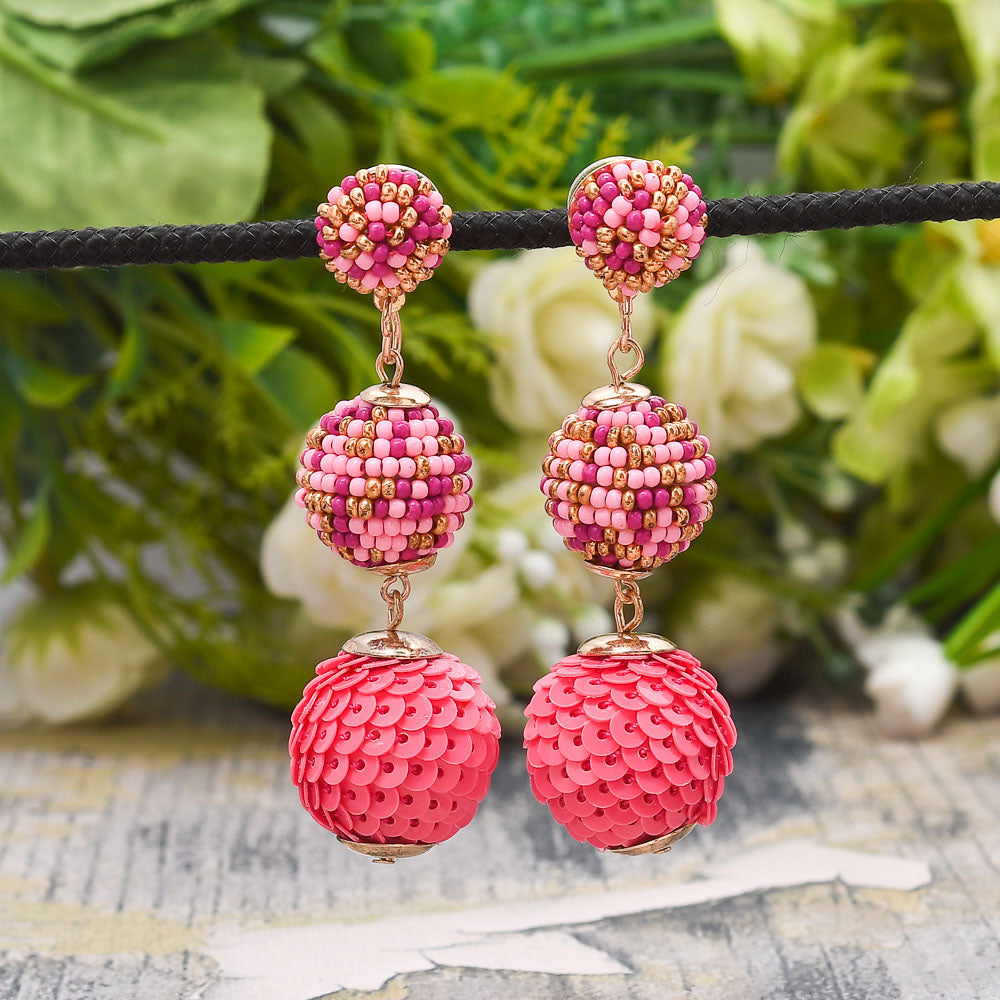 Colorful Beaded Earrings,Hoop Dangle Earrings, Bohemia Drops Earrings, Tassel Earrings FER1025