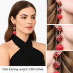 Colorful Beaded Earrings,Hoop Dangle Earrings, Bohemia Drops Earrings, Tassel Earrings FER1025