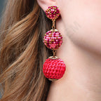 Colorful Beaded Earrings,Hoop Dangle Earrings, Bohemia Drops Earrings, Tassel Earrings FER1025