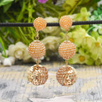 Colorful Beaded Earrings,Hoop Dangle Earrings, Bohemia Drops Earrings, Tassel Earrings FER1027