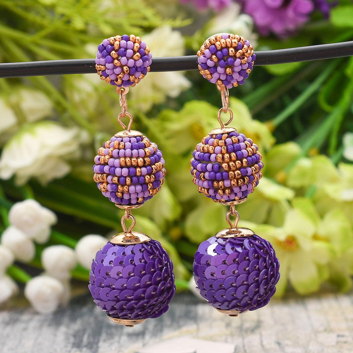 Colorful Beaded Earrings,Hoop Dangle Earrings, Bohemia Drops Earrings, Tassel Earrings FER1028
