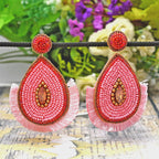 Colorful Beaded Earrings,Hoop Dangle Earrings, Bohemia Drops Earrings, Tassel Earrings FER1032
