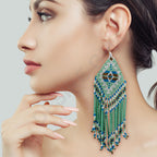 Colorful Beaded Earrings,Hoop Dangle Earrings, Bohemia Drops Earrings, Tassel Earrings FER1033