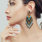 Colorful Beaded Earrings,Seed Bead,Hoop Dangle Earrings, Bohemia,Tassel Earrings FER1038