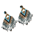 Colorful Beaded Earrings,Seed Bead,Hoop Dangle Earrings, Bohemia,Tassel Earrings FER1038