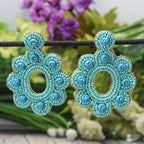 Colorful Beaded Earrings,Seed Bead,Hoop Dangle Earrings, Bohemia,Tassel Earrings FER1039