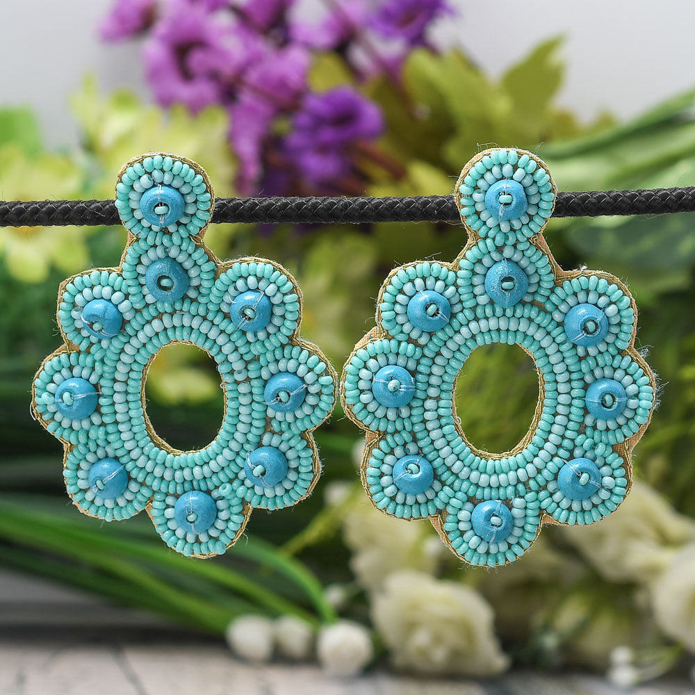 Colorful Beaded Earrings,Seed Bead,Hoop Dangle Earrings, Bohemia,Tassel Earrings FER1039