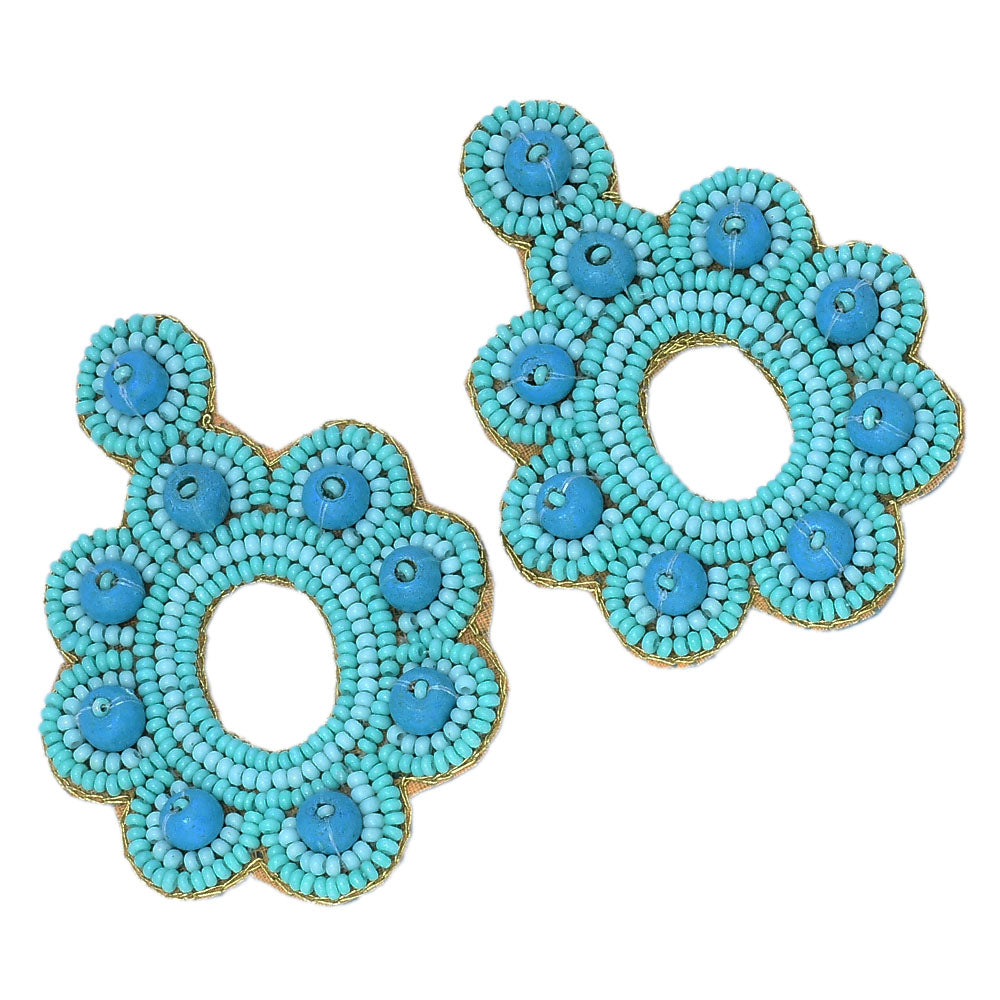 Colorful Beaded Earrings,Seed Bead,Hoop Dangle Earrings, Bohemia,Tassel Earrings FER1039
