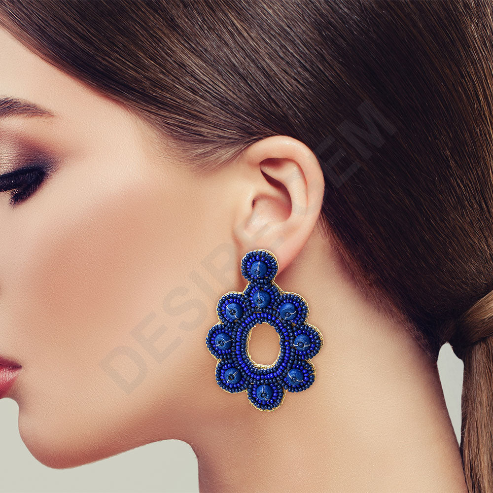 Colorful Beaded Earrings,Seed Bead,Hoop Dangle Earrings, Bohemia,Tassel Earrings FER1040