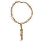 Tassel Golden Beaded Necklace,Glass Seed Beaded Bohemian Boho,Retro Ethnic Sweater Chain FNC1004