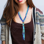 Tassel Beaded Necklace,Glass Seed Beaded Bohemian Boho,Retro Ethnic Sweater Chain FNC1007