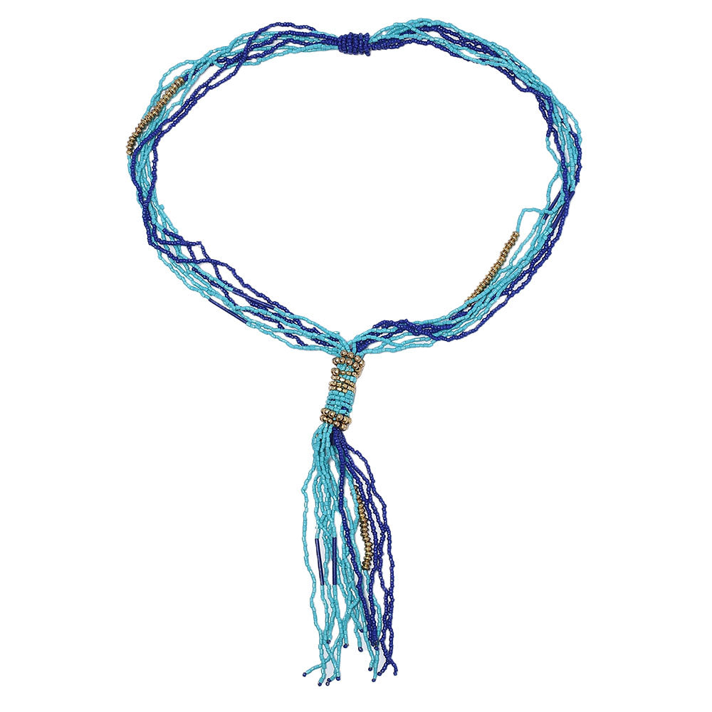Tassel Beaded Necklace,Glass Seed Beaded Bohemian Boho,Retro Ethnic Sweater Chain FNC1007