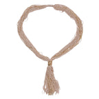Tassel Beaded Necklace,Glass Seed Beaded Bohemian Boho,Retro Ethnic Sweater Chain FNC1010