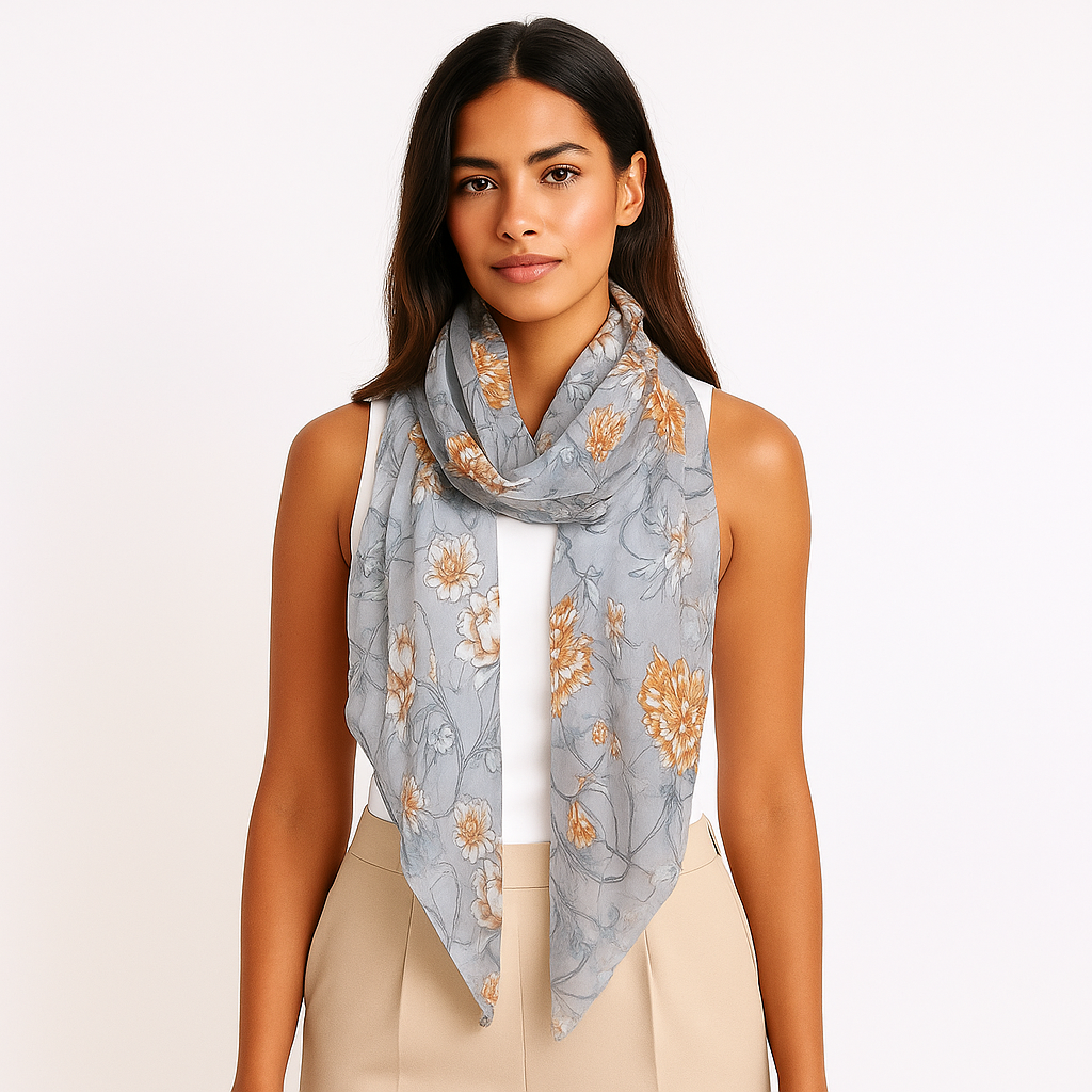 Premium Soft Quality Modal Scarf Floral Print Lightweight Wraps MMD401