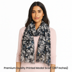 Premium Soft Quality Modal Scarf Floral Print Lightweight Wraps MMD402