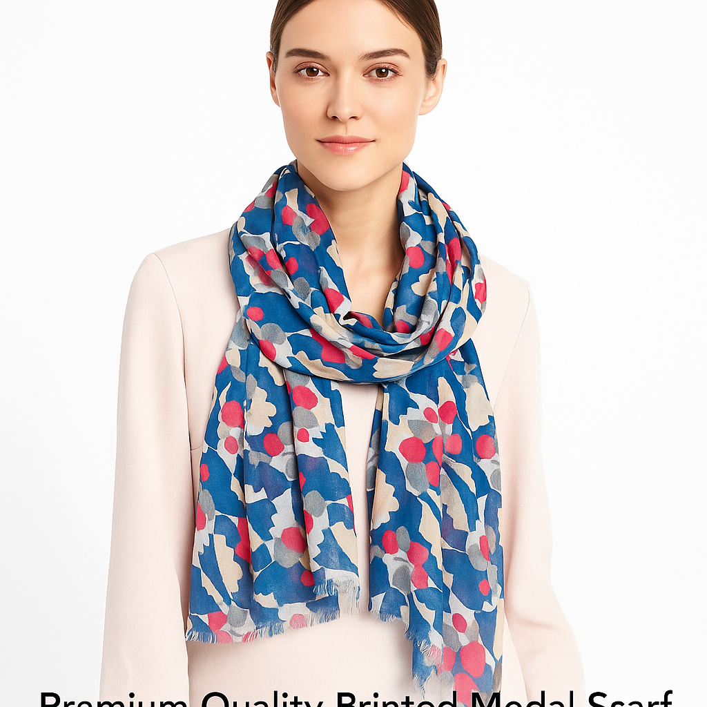 Premium and Soft Quality Printed Scarf Tabby Silk Lightweight MMD412