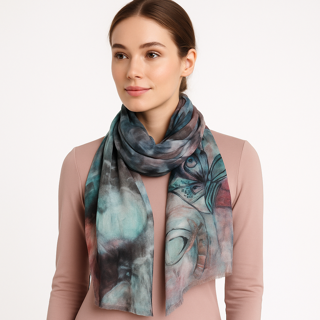 Premium Soft Quality Modal Scarf Screen Print Lightweight Wraps MMD417