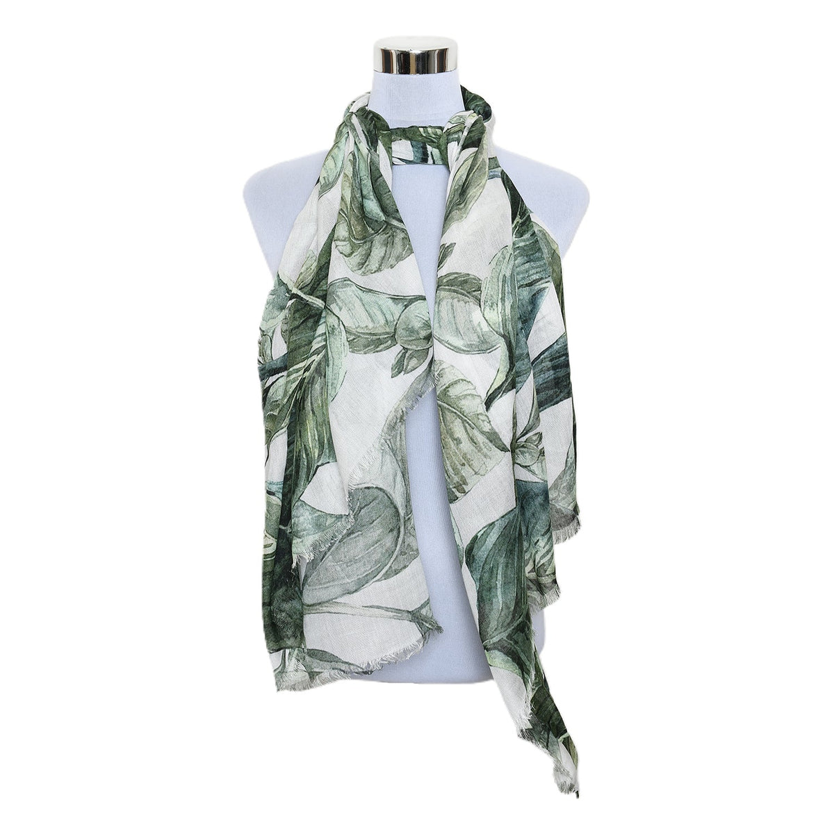 Premium Quality Leaf Printed Modal Scarf Screen Lightweight Wraps MMD418