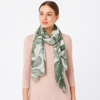 Premium Quality Leaf Printed Modal Scarf Screen Lightweight Wraps MMD418