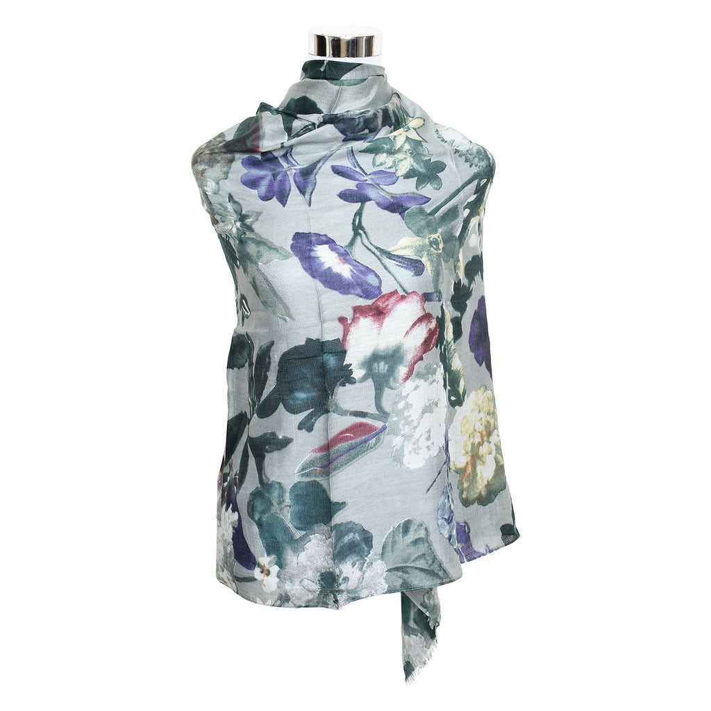 Premium Soft Quality Modal Scarf Floral Print Lightweight Wraps MMD421