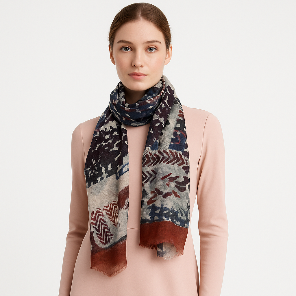Premium Soft Quality Modal Scarf Screen Print Lightweight Wraps MMD424
