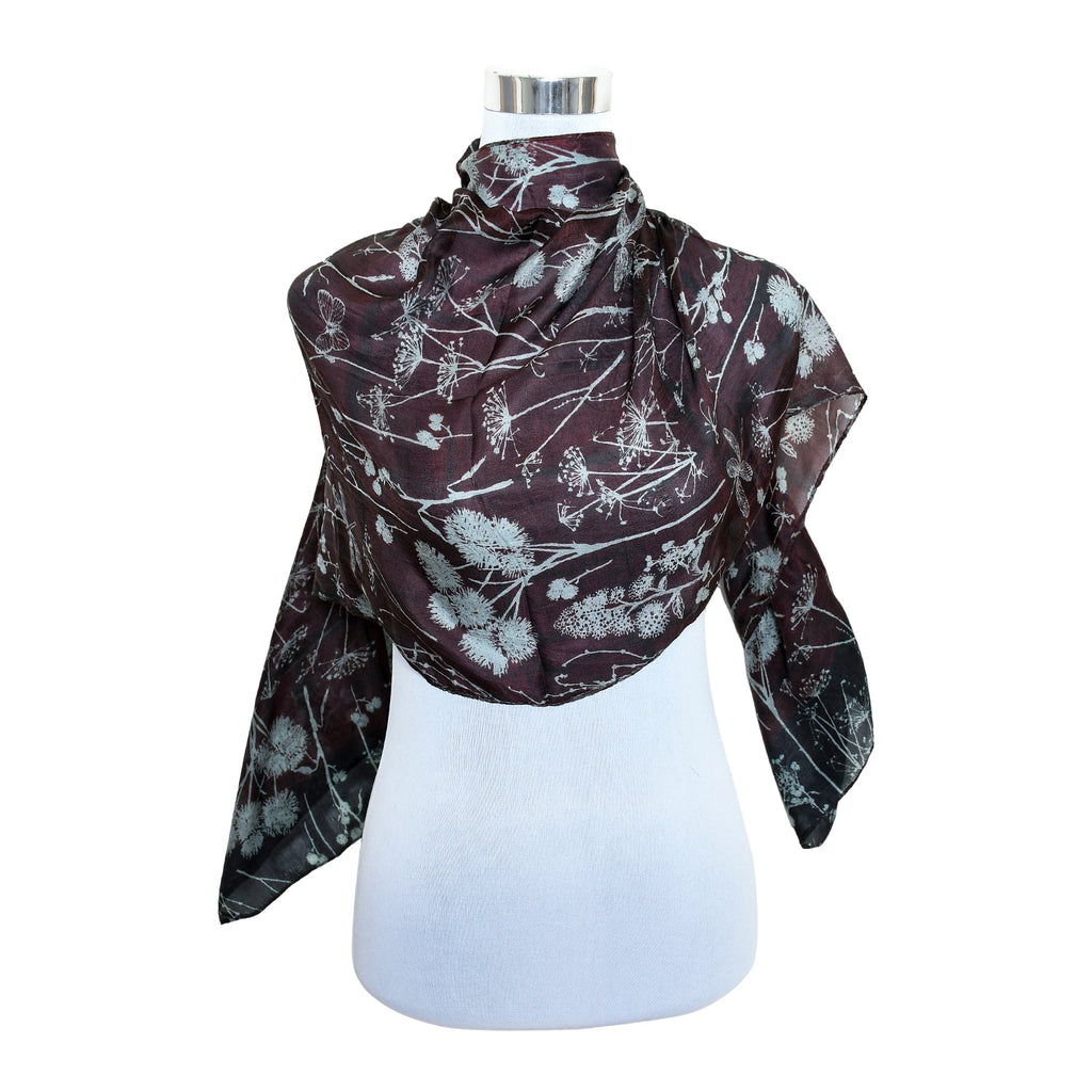 Premium Quality Printed Floral Scarf Cashmere Wool Lightweight MSL201