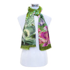 Premium Quality Floral Printed Scarf Silk and Wool Mix Lightweight MSW101