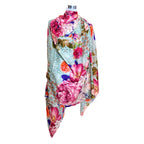 Premium Quality Floral Printed Scarf Silk and Wool Mix Lightweight MSW102
