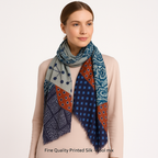 Premium and Soft Quality Printed Scarf Silk and Cashmere Wool MSW103
